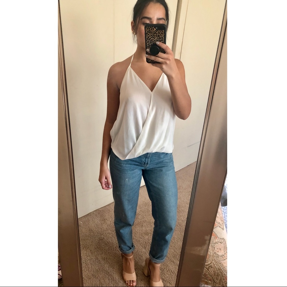 White halter blouse